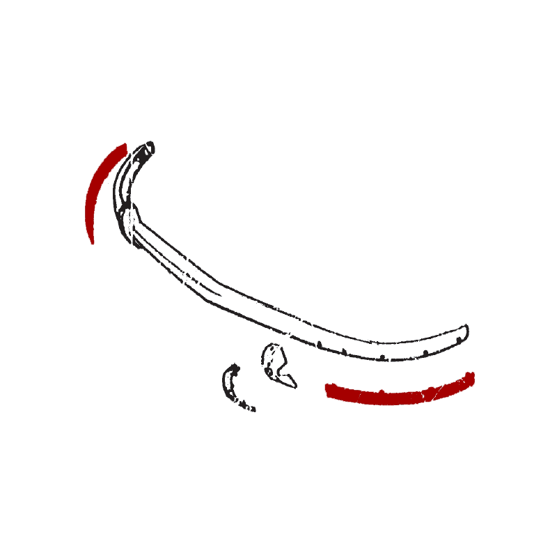 Front bumper rubber strip (pair) (7072) (240Z)