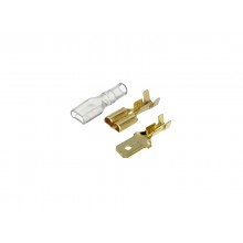 Cosse plate 6.3mm + manchon isolant