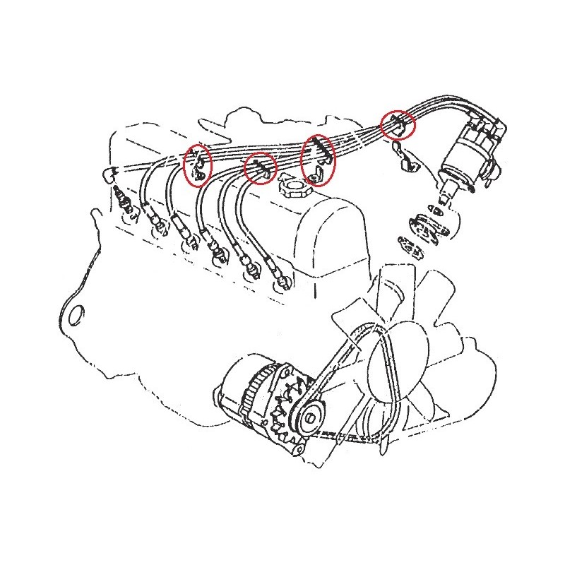 OEM Spark plug ignition wire clips & brackets set (240Z 260Z 280Z)