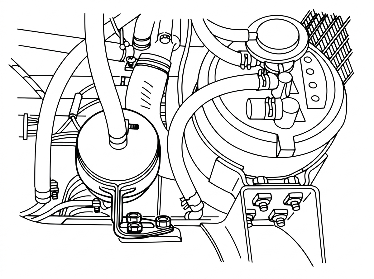 Fuel filter as installed in the engine bay